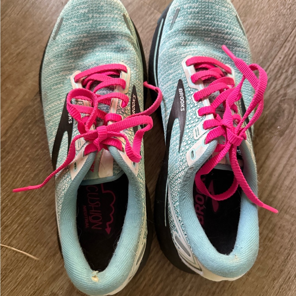 Brooks Women's Ghost 14 Running Shoes - Blue and Pink
